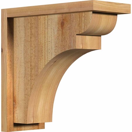 Ekena Millwork Yorktown Rough Sawn Corbel w/Backplate, Western Red Cedar, 6"W x 14"D x 14"H COR06X14X14YOR01RWR